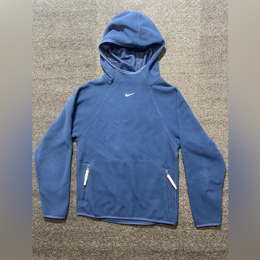 Vintage Y2K Nike Team Thermafit Royal Blue Fleece Hoodie